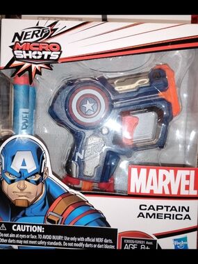 Nerf MicroShots Captain America Mini Blaster